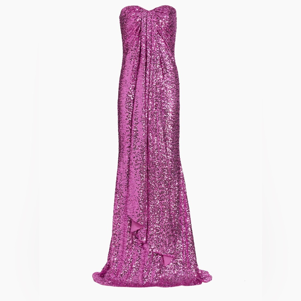 Badgley Mischka pink sequin gown - Picture 4 of 7